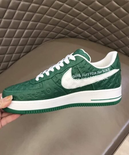 Alternative view of Louis Vuitton x Nike "Air Force 1" By Virgil Abloh in Green and White Sneaker For Men, Men's Shoes