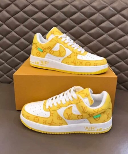 Louis Vuitton And Nike “Air Force 1” By Virgil Abloh White/Yellow For Men, Men's Shoes