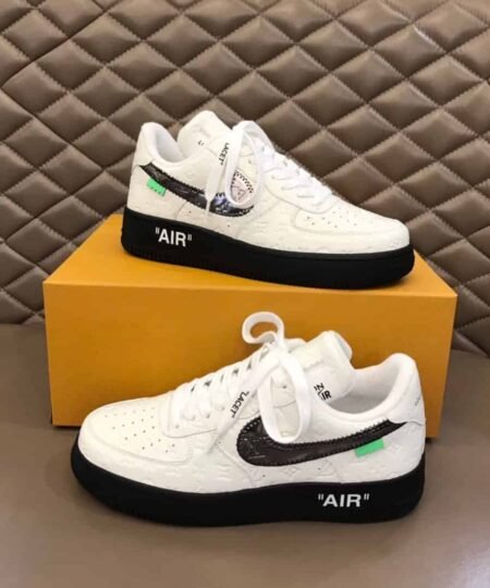 Louis Vuitton And Nike “Air Force 1” By Virgil Abloh White-Black For Men, Men's Shoes