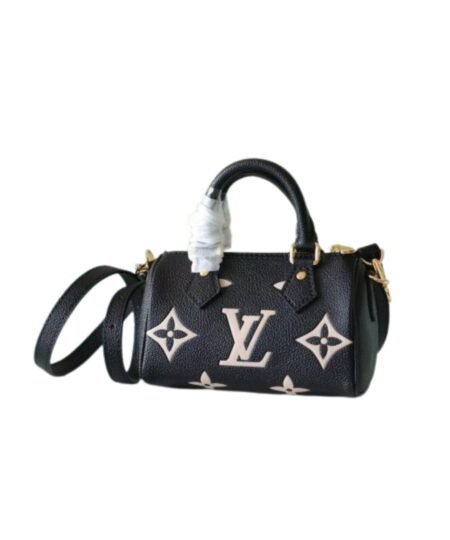 Louis Vuitton Nano Speedy Monogram Empreinte Arizona Beige/ Creme Beige For Women 6.3in/16cm LV