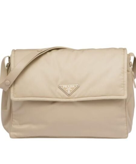 Prada Large Padded Shoulder Bag In Beige For Women 14.1in/ 36cm 1BD256_RDLN_F0F24_V_OOO