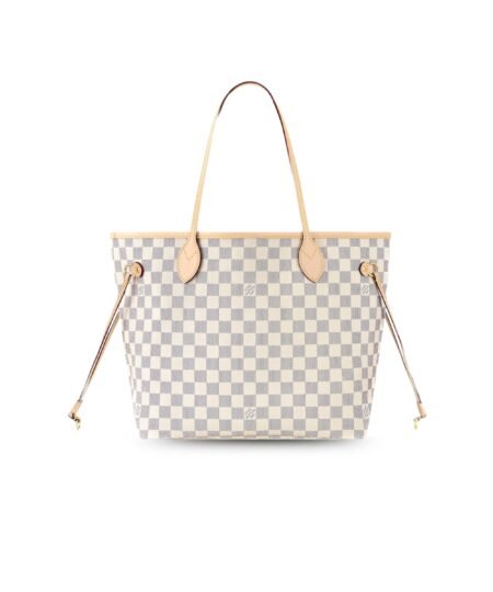 Louis Vuitton Neverfull MM Tote Bag Damier Azur Canvas Rose Ballerine Pink For Women, Women's Bags, Shoulder Bags 12.2in/31cm LV N41605