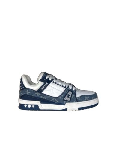 Louis Vuitton Trainer Sneaker Monogram Canvas Blue Virgil Abloh For Men LV