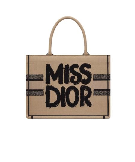 Dior Medium Book Tote Bag Beige And Black For Women 36cm/14in - M1296ZEZD_M918