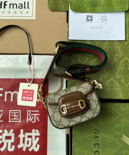 Gucci Horsebit 1955 Strap Wallet Brown For Women, Women's Bags 4.7in/12cm GG 699760 HUHHG 8565