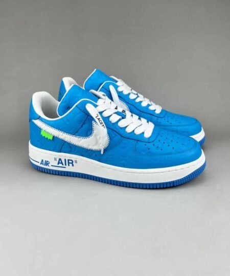 Louis Vuitton x Nike "Air Force 1" By Virgil Abloh in Blue and White Sneaker For Men, Men's Shoes