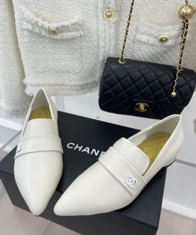 Chanel Women's Loafer With Logo White For Women