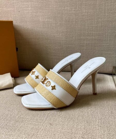 Louis Vuitton Women's Lock It Mule White For Women LV 3.7in/9.5cm