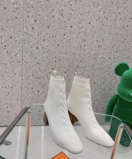 Hermes Volver 60 Ankle Boot White For Women 2.4in/6cm