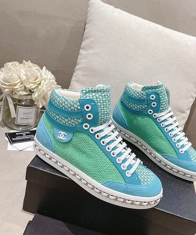 Chanel Women's Schuhe Sneaker Green And Blue For Women