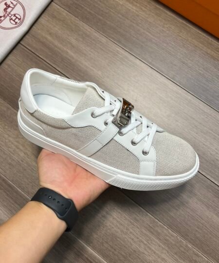 Alternative view of Hermes Casual Sneakers Gray And White For Men