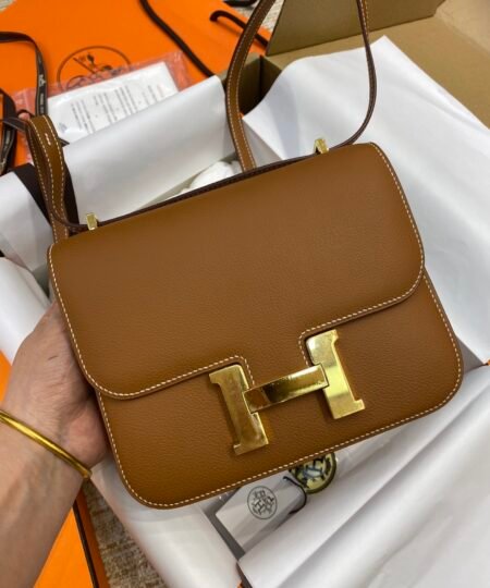 Hermes Constance 19 Brown Gold Toned Hardware For Women