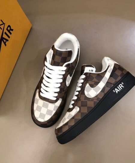 Alternative view of Louis Vuitton And Nike “Air Force 1” By Virgil Abloh Brown-White-Black For Men, Men’s Shoes