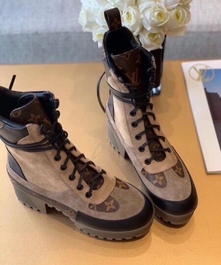 Alternative view of Louis Vuitton Laureate Desert Boot Patent Monogram Material Brown For Women LV 1A4XYE