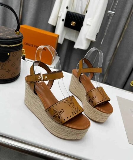 Louis Vuitton Women's Starboard Wedge Sandal Brown For Women LV 1A9PLN