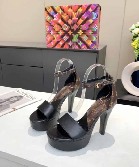 Louis Vuitton Women's Afterglow Platform Sandal Black And Brown For Women LV