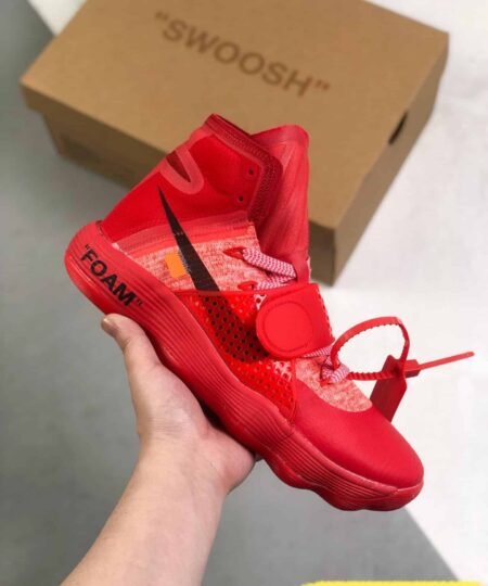 Alternative view of Nike Off-White React Hyperdunk 2017 Flyknit in Red Sneaker For Men, Men’s Shoes AJ4578-600