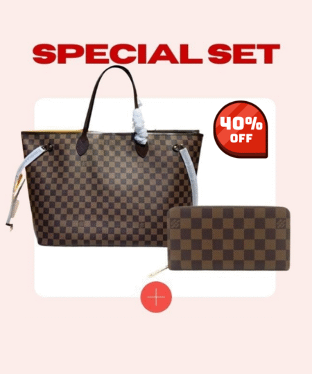 Special Set Louis Vuitton: Neverfull GM Tote Bag + Zippy Wallet Canvas
