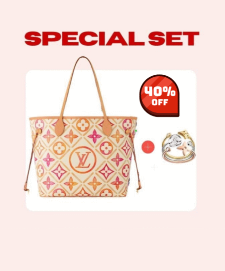 Special Set Louis Vuitton: Neverfull MM Bag+ Idylle Blossom Ring