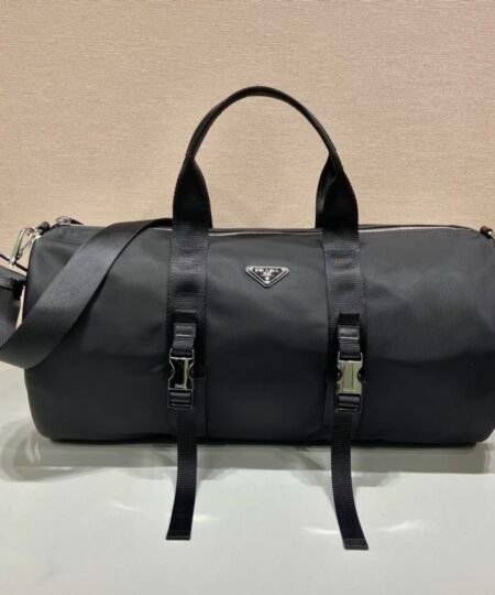 Prada x Adidas Re-Nylon Duffle Bag Black For Women, Women's Bags 19.7in/50cm