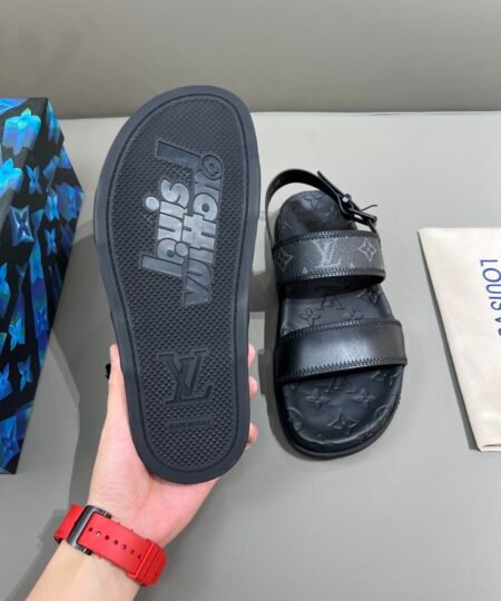 Alternative view of Louis Vuitton Sandal Rubber Taurillon Monogram/Monogram Eclipse Black For Men LV