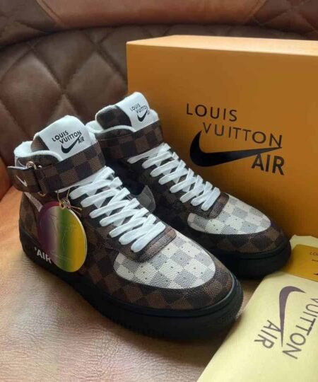 Louis Vuitton And Nike “Air Force 1” By Virgil Abloh Caro Black/Brown For Men, Men’s Shoes