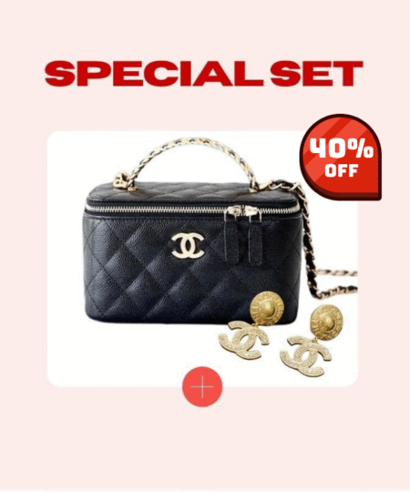 Special Set Chanel: Small Vanity Case Bag + Earrings