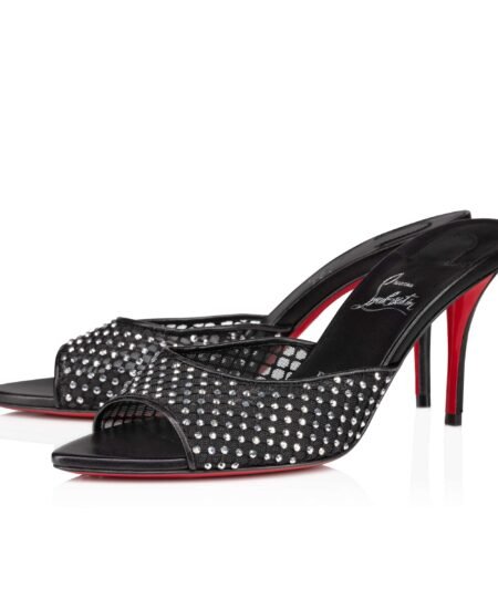 Christian Louboutin Apostropha Mule Mesh Strass Black For Women