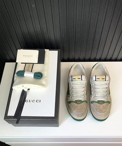 Gucci Women's GG Screener Distressed Green Orange For Women 570443 9Y920 9666