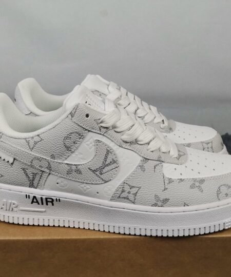 Alternative view of Nike Air Force 1 Low x Louis Vuitton Virgil Abloh 'White Grey' For Men