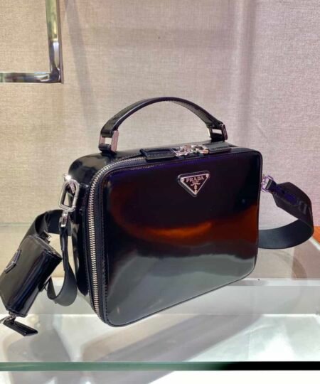 Prada Brique Saffiano Bag Black For Women, Women's Bags 8.6in/22cm 2VH069_9Z2_F0002_V_YMI