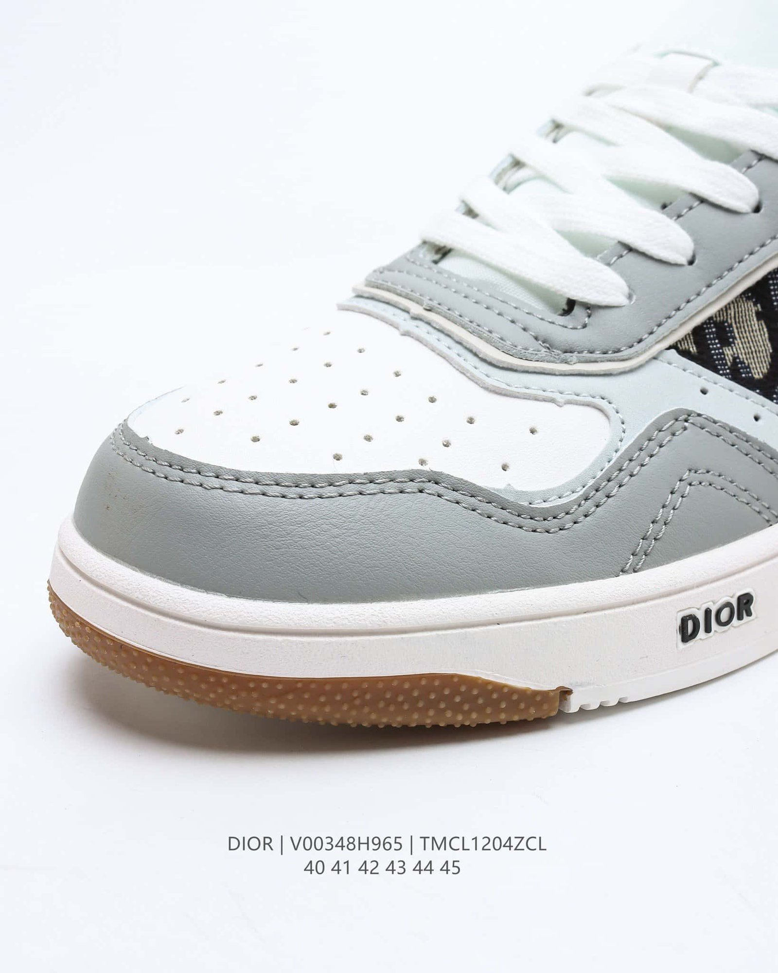 Dior B27 Low-Top Sneaker Gray and White With Black Dior Oblique Jacquard For Men, Men's Shoes 3SN272ZIR_H165 - Image 7