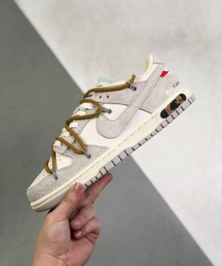 Alternative view of Nike Dunk Low Off-White Lot 34 Sail/Neutral Grey-Light Ginger For Men, Men’s Shoes DJ0950-102
