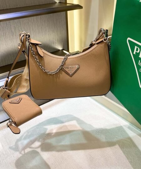 Prada Re-Edition 2005 Saffiano Leather Bag Beige For Women, Women's Bags 8.6in/22cm 1NE204_R064_F0F24