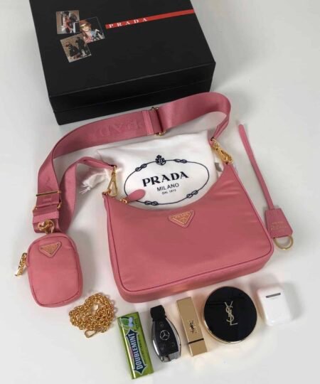 Prada Re-Edition 2005 Re-Nylon Bag Pink For Women, Women's Bags 8.6in/22cm 1BH204_NZV_F011S_V_V2M