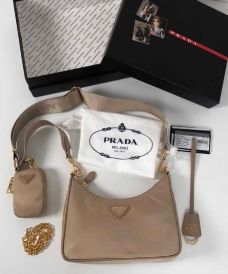 Prada Re-Edition 2005 Re-Nylon Bag Beige For Women, Women's Bags 8.6in/22cm 1BH204_NZV_F0MUH_V_V2M