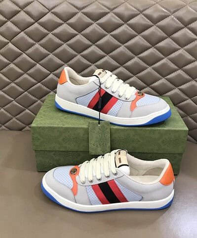Gucci Gray Screener Sneakers For Women GG Shoes 708296 0YIA0