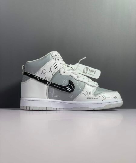 Alternative view of Nike Dunk High Top “Video Game” White Grey Black PS5 Loading Sneaker For Men, Men's Shoes