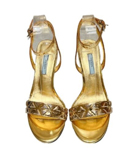 Prada Ankle Strap Pumps Gold For Women