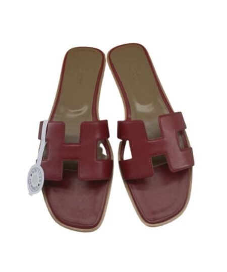 Hermes Oran Sandal Burgundy For Women
