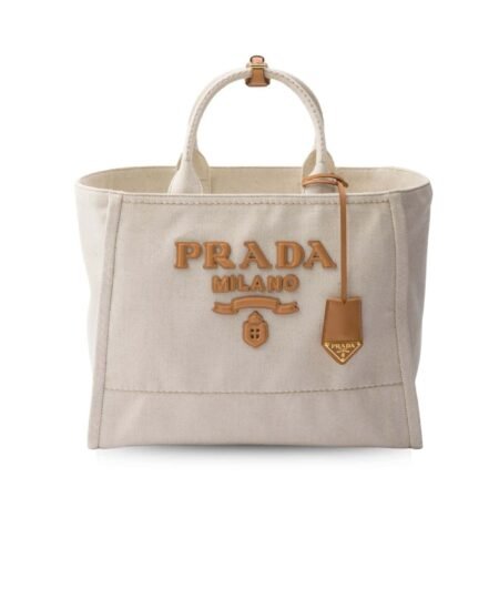 Prada Large Linen Blend Tote Bag Light Beige For Women 15.3in/39cm 1BG473_2DLI_F0018_V_OHO