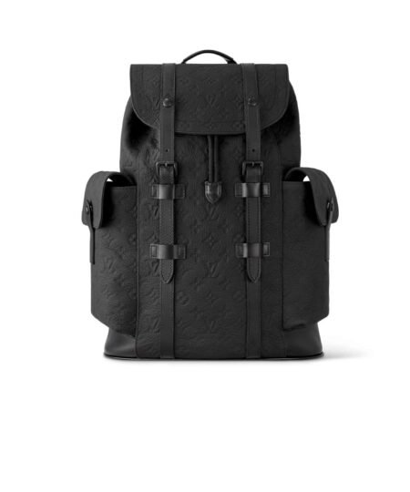 Louis Vuitton Christopher MM Monogram Taurillon Leather Black For Men 17.3in/44cm M55699