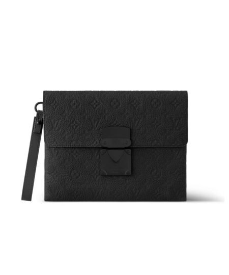 Louis Vuitton Pochette S-Lock Bag Black For Men 11in/28cm M82559