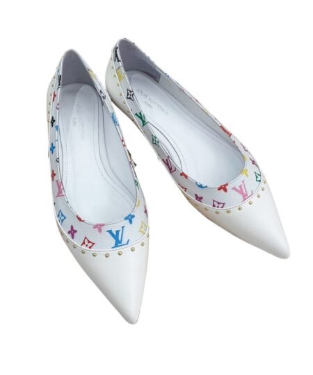 Louis Vuitton Signature Flat Ballerina White For Women