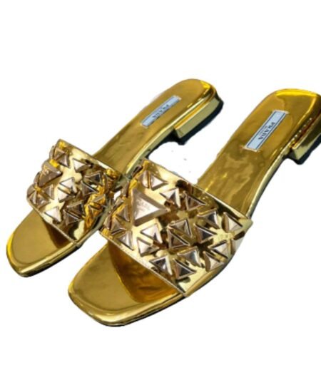 Prada Nappa Slides Gold For Women