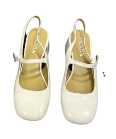 Prada Slingback Exull Pumps White For Women
