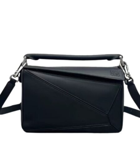 Loewe Small Puzzle Bag Black For Women 9.4in / 24cm 322.30.S21