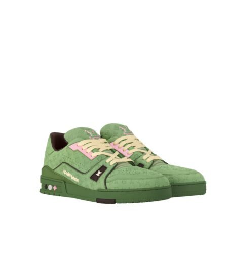 Louis Vuitton Trainer Sneaker Green For Men 1ACR6E