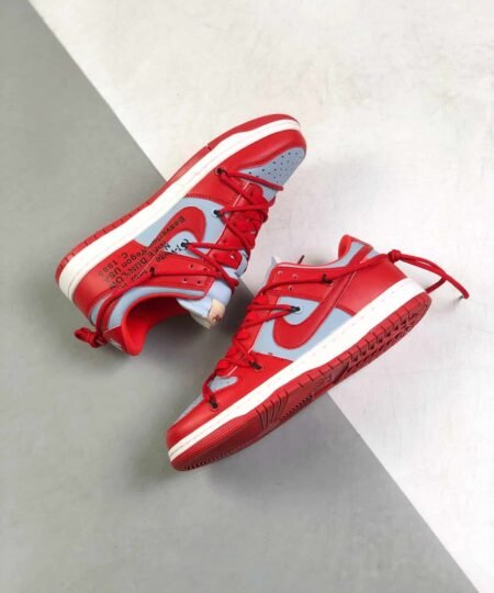 Nike Dunk Low Off-White University Red-Wolf Grey For Men, Men’s Shoes CT0856-600