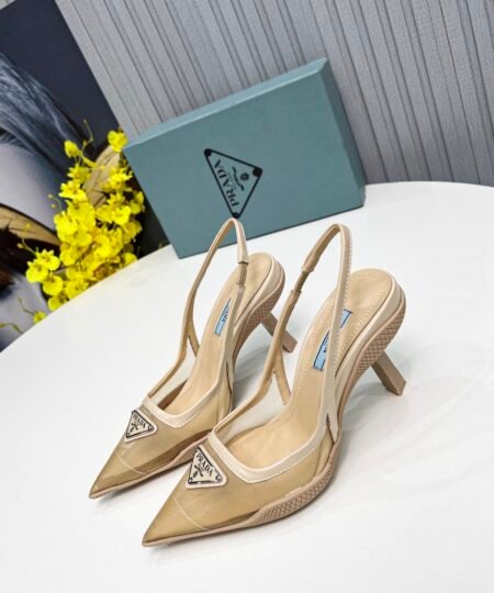 Alternative view of Prada Mesh Fabric Slingback Pumps Beige For Women PRD 1I828M_099_F0F24_F_045